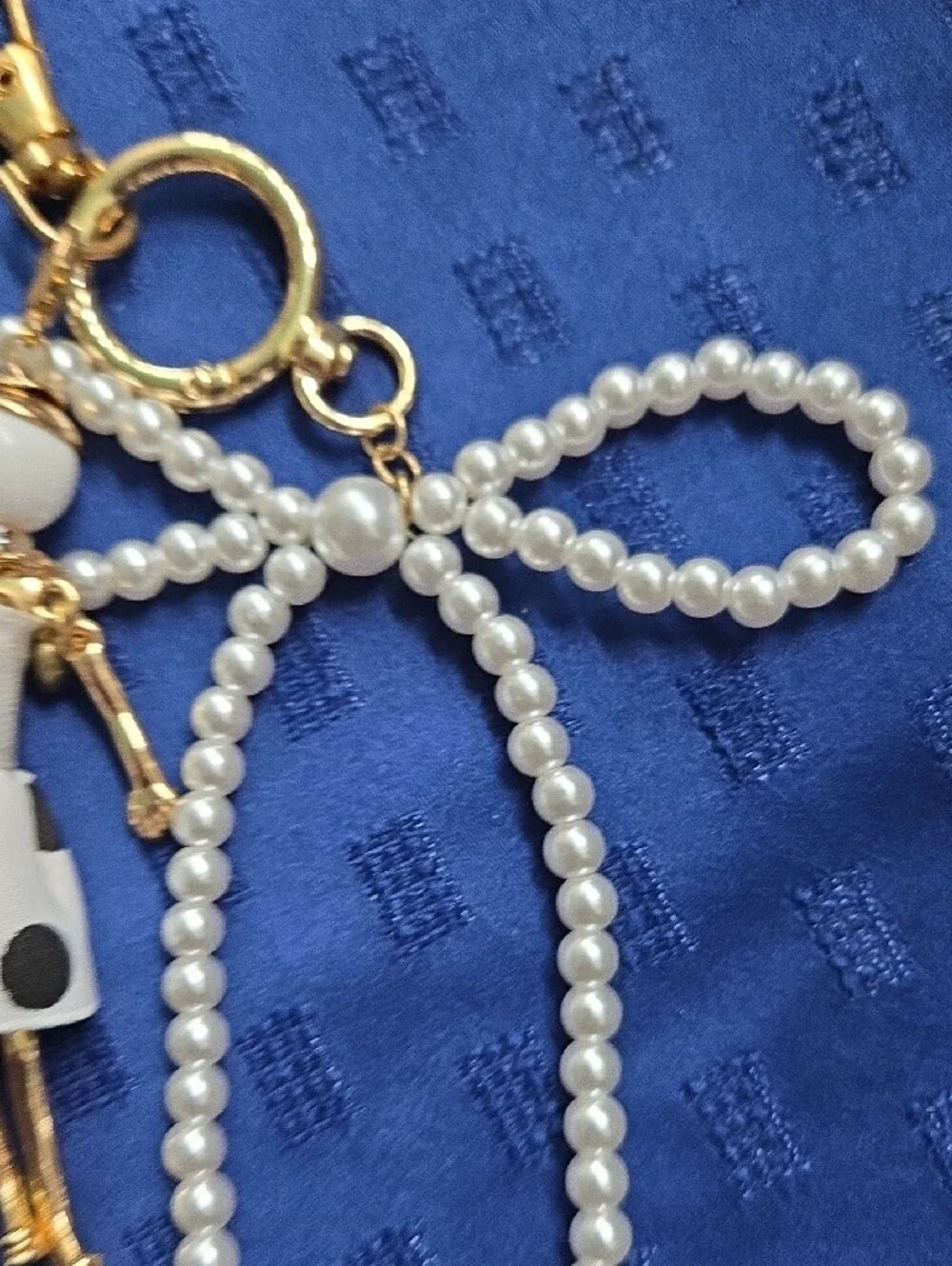 Pearl Bow Doll Key Ring Bag Charm